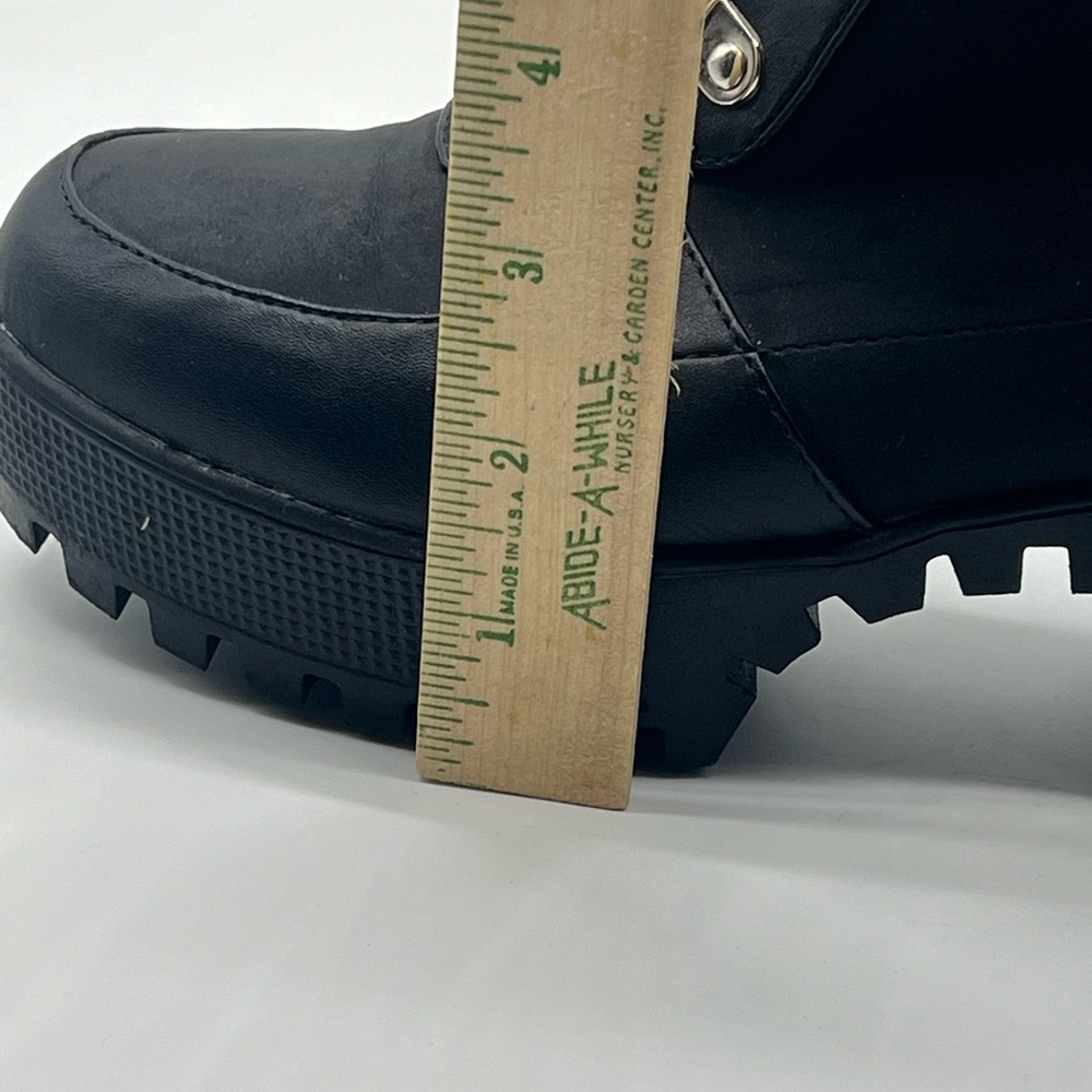 Black unisex size 4 combat boots leather, vinyl and suede - Picture 11 of 13